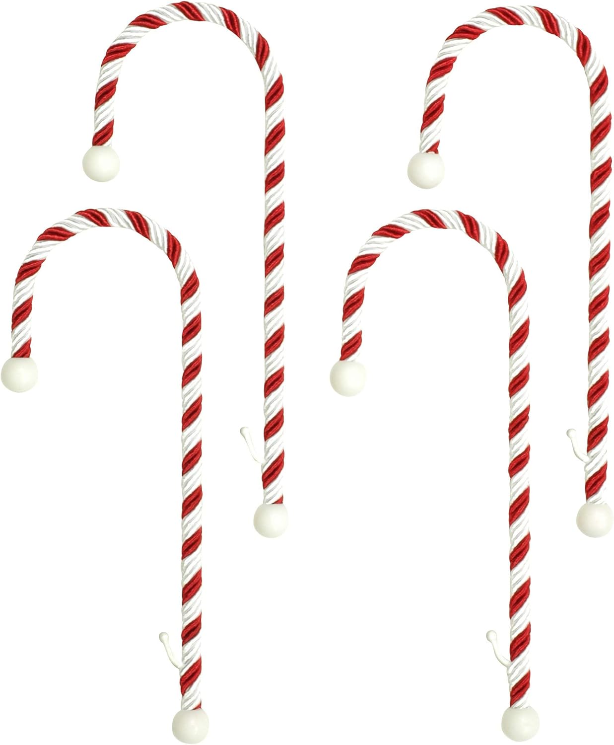 Stockings & Holders - Haute Decor Candy Cane Stocking Holder (Classic Red & White, 4-Pack) - Lightweight Christmas Stocking Hanger, Holds up to 10 pounds