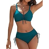 Blooming Jelly Womens 2 Piece Swimsuit Curvy Two Piece Bikini Cute Slimming Ruched 2025 Bathing Suits