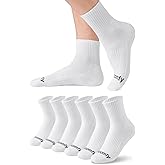 Happicomfy Men's Cotton Socks, Athletic Thin Cushioned, Above Ankle Fit with Arch Support and Stretchy Binding Tube, 6-Pairs