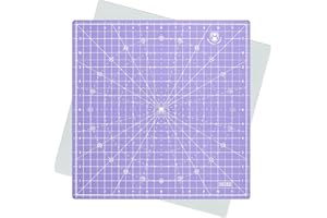 Headley Tools 12"x12" Rotating Cutting Mat, Self Healing Mat with 360-Degree Rotation & Anti-Slip Base, Sewing Board Cutting Mat Perfect for Fabric Quilting Leather Hobby Project, Purple
