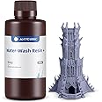 ANYCUBIC Upgraded Water Washable 3D Printer Resin, 405nm High Precision 3D Resin, Low Shrinkage Photopolymer Resin for 4K/8K/12K Capable LCD DLP Resin 3D Printer Printing (Grey, 500g)