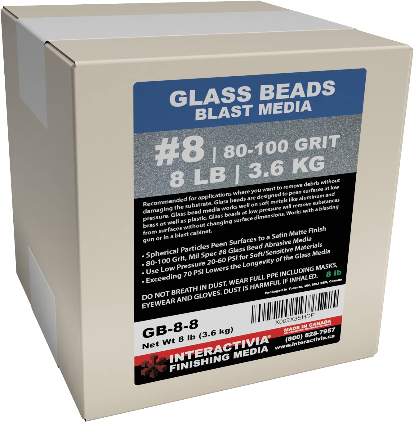 Photo 1 of #8 Glass Beads - 8 lb or 3.6 kg - Blasting Abrasive Media (Fine) 80-100 Mesh or Grit - Spec No 8 for Blast Cabinets Or Sand Blasting Guns - Small Beads for Cleaning and Finishing