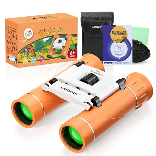 10×25 Compact Binoculars for Kids,Mini Binoculars Waterproof Portable,Small Packet Size for Bird Watching,Hiking,Camping,Sightseeing (Orange)