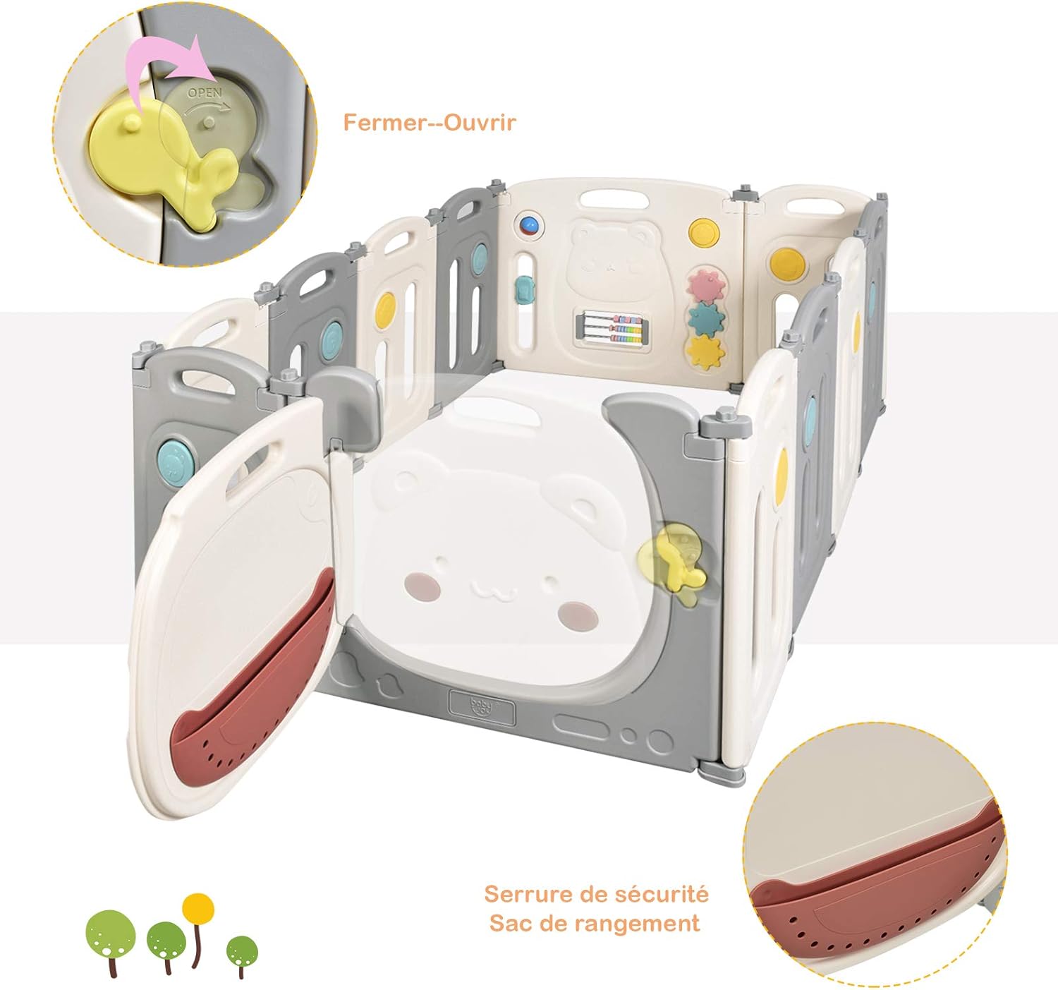 Barriere De Securite Avec Sac De Rangement En Silicone Et Abaque Colore Goplus Parc Bebe Pliable Avec 14 Panneaux En Plastique Ecologiques Jouet A L Interieur Ou L Exterieur Pour Parcs Mobilier Eng Bouldermicrofinance Org