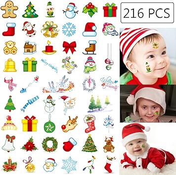 Amazon Co Jp Cocohut 216ピース クリスマスタトゥー 子供用 一時的 ホリデー クリスマスパーティーの装飾用品 グッズ ギフトバッグ 記念品 ストッキング用詰め物 シート Cc Ct0907 Diy 工具 ガーデン