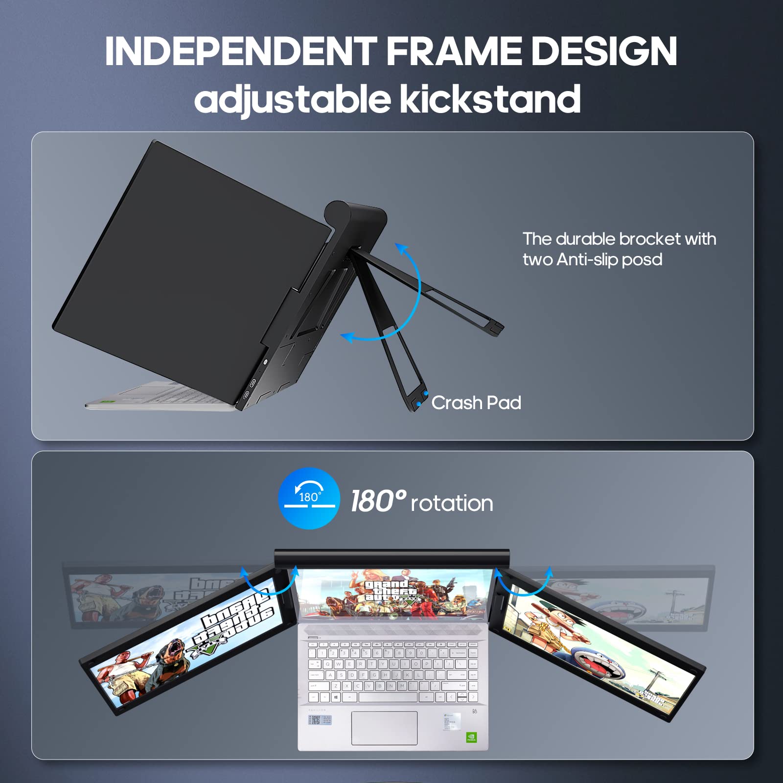 Mua KPKUE Triple Laptop Monitor Extender, 13.3'' 1080P FullHD IPS Dual ...