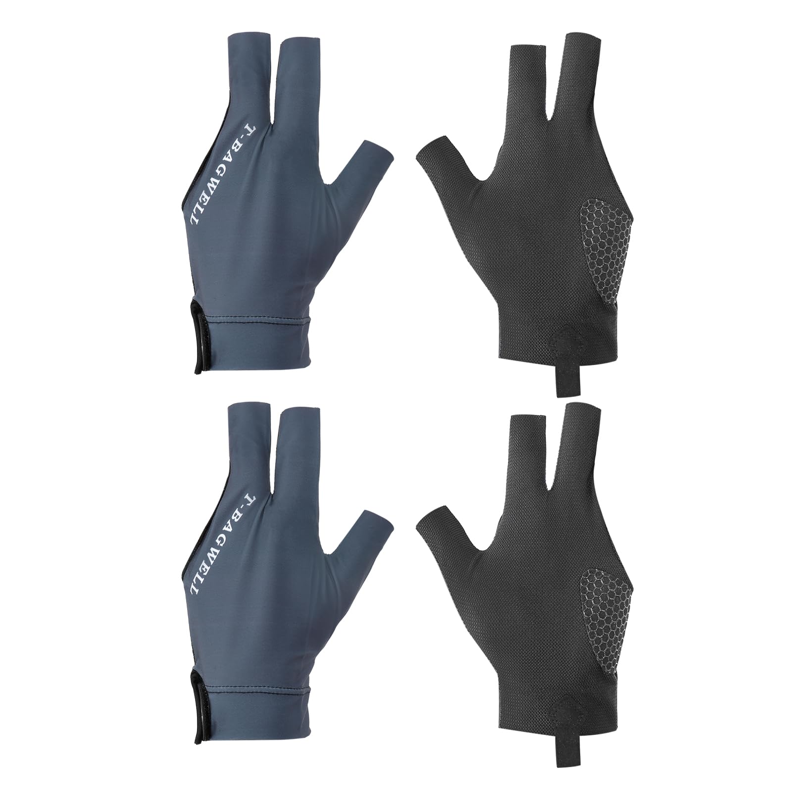 PATIKIL 3 Finger Pool Glove Left Hand, 2 Pcs Billiard Gloves Pool Cue Accessories for Shooter Carom Pool Snooker Cue Sport, Blue