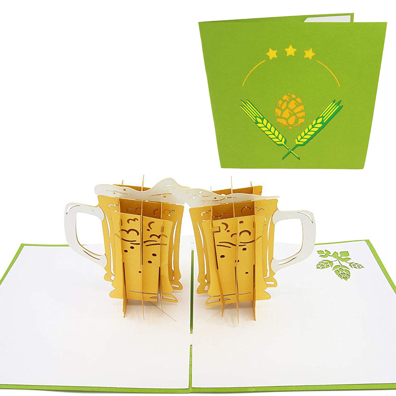 PopLife® Craft Beer Cheers 3D Pop Up Father's Day Card - Happy Anniversary, Birthday Popup, Retirement - Greeting Card for Beer Lovers - for Boyfriend, for Father, for Son, for Dad