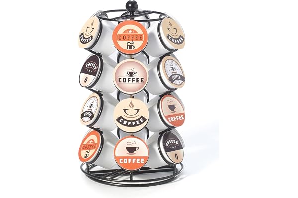 Starfrit Coffee Pod Capsule Carousel - Holds up to 24 Keurig K-Cups Pods - Spins 360-Degrees - Lazy Susan Platform - Black