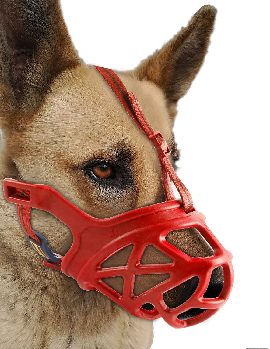 Photo 1 of Mayerzon Dog Muzzle, Breathable Basket Muzzles for Small, Medium, Large and X-Large Aggressive Dogs Beagle German Shepherd Doberman, Cage Mouth Guard Stop Biting Chewing for Grooming Training