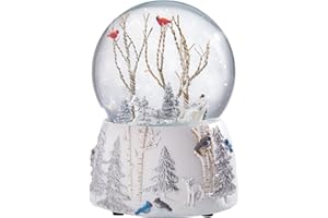 VCUTEKA Snow Globes Musical for Kids - Snow Globe Collectibles Christmas Snow Globes Cute Cardinal Tree White Snow Globe for Women Girls Birthday Gift Home Decor 2025 New