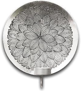 Metal Antique Inspired Round Votive Tea Light Candle Short Candlestick Wall Hanging Candle Holder in Silver for Wall Art or Home Décor