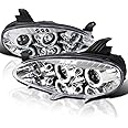 Spec-D Tuning LED Halo Chrome Housing Clear Lens Projector Headlights Compatible with 2001-2005 Mazda Miata MX-5, Left + Right Pair Headlamps Assembly