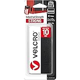 VELCRO Brand Heavy Duty Fasteners | 4x2 Inch Strips 4 Sets | Holds 10 lbs | Stick-On Adhesive Backed | Black Industrial Stren