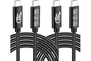 2-Pack Thunderbolt 5 Cable, 3.3 FT USB C to USB C Cable, PD3.1 240W Charging, 80Gbps Data Transfer, Up to 120Gbps Bandwidth, 