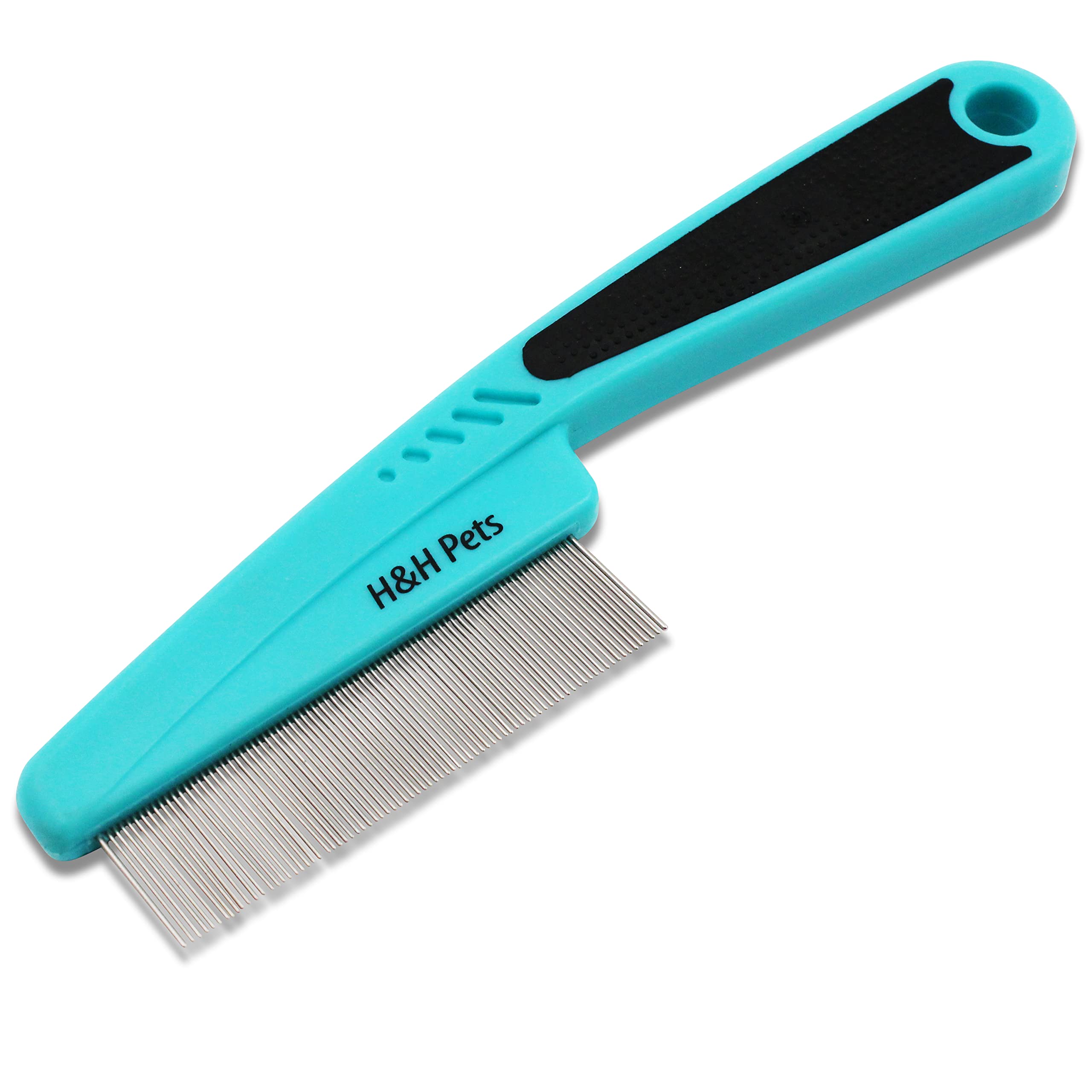 Photo 1 of Pin Comb by H&H Pets - Upgraded Rubber Handle Comb with Long and Short Teeth for Dogs & Cats, Grooming Supplies, 1 Count (Pack of 1)