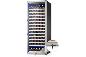 VELIETA 24 Inch Wine Cooler Refrigerator, 179 Bottles Professional Wine Cellars with Powerful Compressor,Quiet Operation and Elegant Design for The Wine Lovers