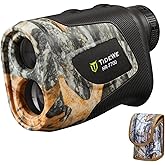 TIDEWE Hunting Rangefinder with Rechargeable Battery, 700/1000Y Camo Laser Range Finder 6X Magnification, Distance/Angle/Speed/Scan Multi Functional Water-Resistant Rangefinder with Case