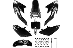 PRO BAT 7 PCs CRF50 Plastic Fender Kit XR50 Fairing Fender Kit Motorcycle Complete Fender Fairing Body Work Kit Fit for CRF 50 XR 50 SDG SSR 107 110 125 Pit Dirt Bike, Black