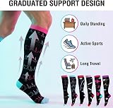 LEOSTEP 6 Pairs Compression Socks Men Women Travel Work Active view 3