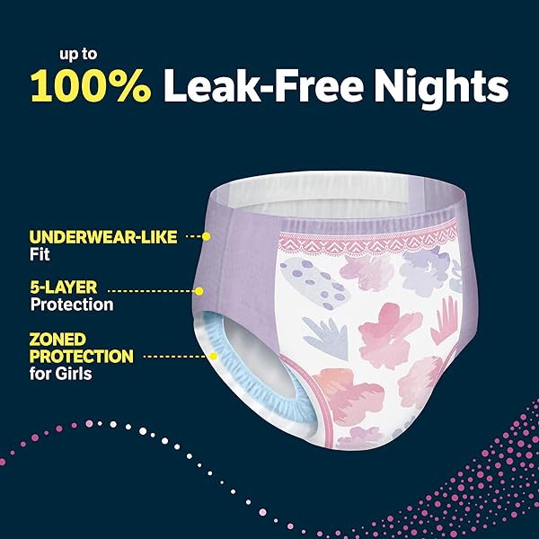 GOODNITES GIRLS’ NIGHTTIME BEDWETTING UNDERWEAR, SIZE EXTRA LARGE (95-120 LBS), 28 CT (2 PACKS OF 14), PACKAGING MAY VARY