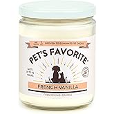 Pet's Favorite Pet Odor Candle, Clean Burning, Long Lasting Scented Candles with a Cotton Wick. (French Vanilla, Pack of 1)
