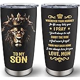 Louasedh To My Son Gifts from Mom, Son Christmas Gift, Birthday Gifts for Sons Adult from Dad, Best Sons Ever Gift 20oz Tumbler