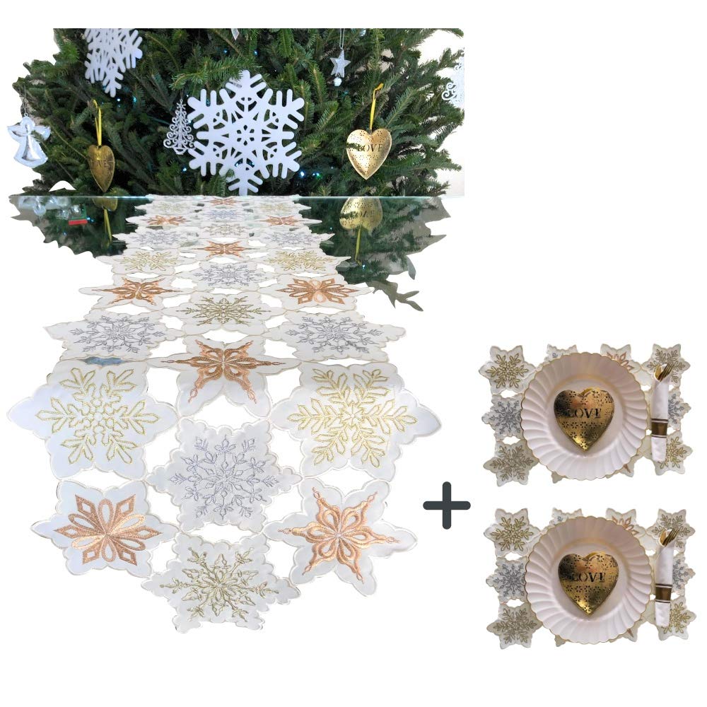 Best Metallic Table Runner Set With Placemats