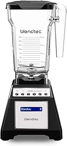 Blendtec Total Classic Original Blender - FourSide Jar (75 oz) - Professional-Grade Power - 6 Pre-programmed Cycles - 10-speeds - Black