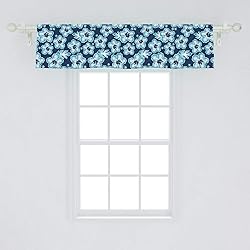 Ambesonne Aloha Window Valance, Hibiscus Hawaiian
