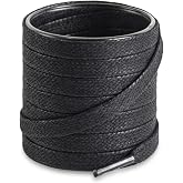 Shoemate Flat Waxed Cotton Shoe Laces for Boots &amp; Dress Shoes, Shoe Strings
