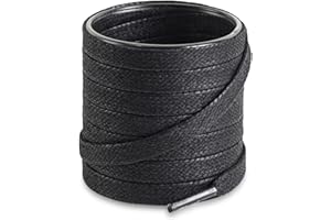 Shoemate Flat Waxed Cotton Shoe Laces for Boots & Dress Shoes, Shoe Strings