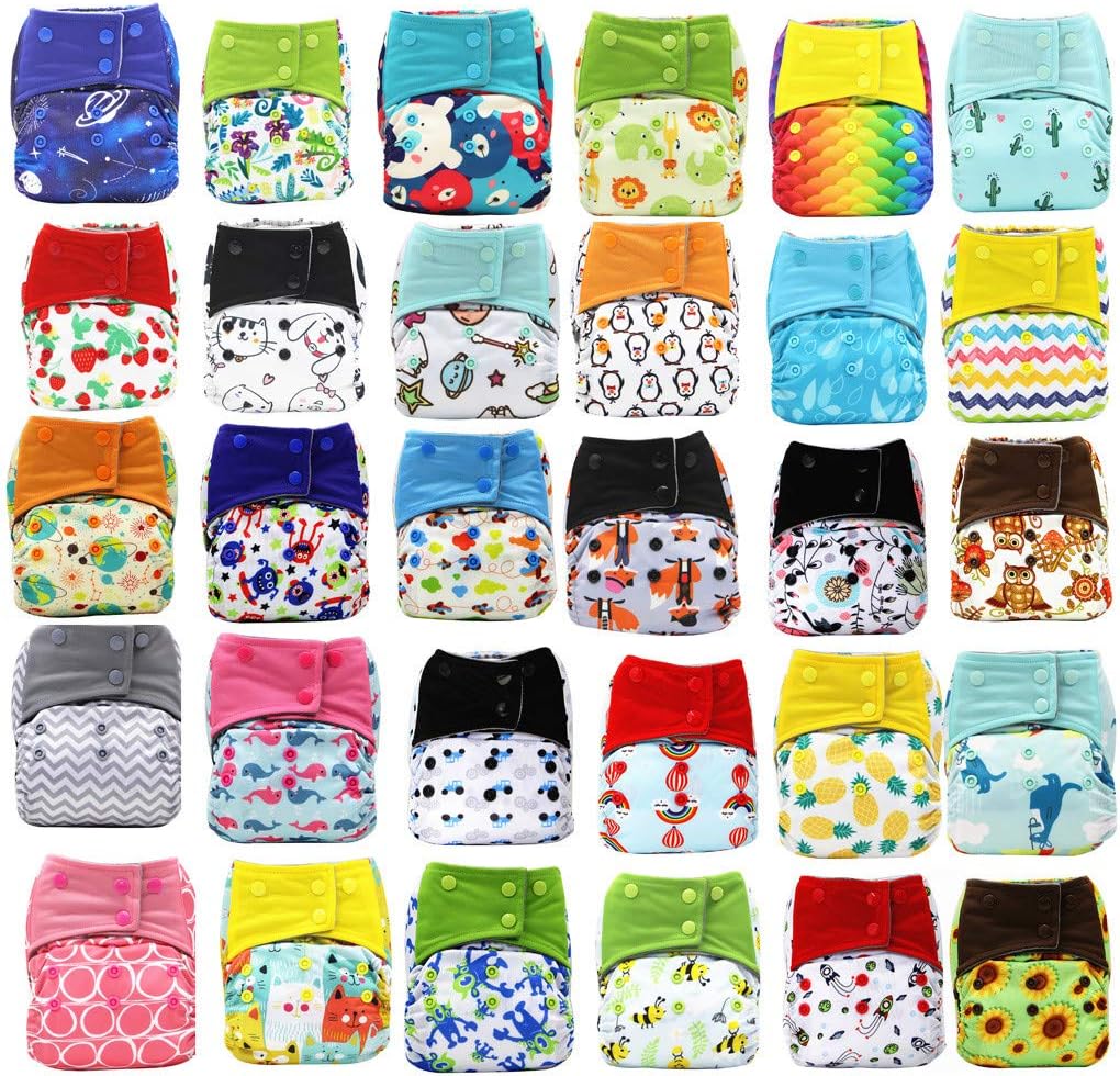 Centory Reusable Baby Nappies Baby Waterproof Swim Pants Adjustable Button Printing Baby Diaper Toddle Kids Summer Panties