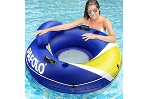 PAFOLO River Tubes for Floating Heavy Duty, Pool Float Adult,53" Inflatable Float Tube for Beach Lake Rafting, River Floats with Mesh Bottom