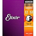 Elixir 16052 Strings Phosforin pronssiakustiset kitarajonot W Nanoweb -pinnoite, valo (.012 -.053)