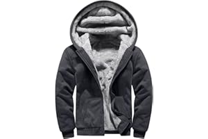 Men's Heavyweight Fleece-Lined Hoodie, Thickened Warm with Kangaroo Pocket for Outdoor & Casual Wear