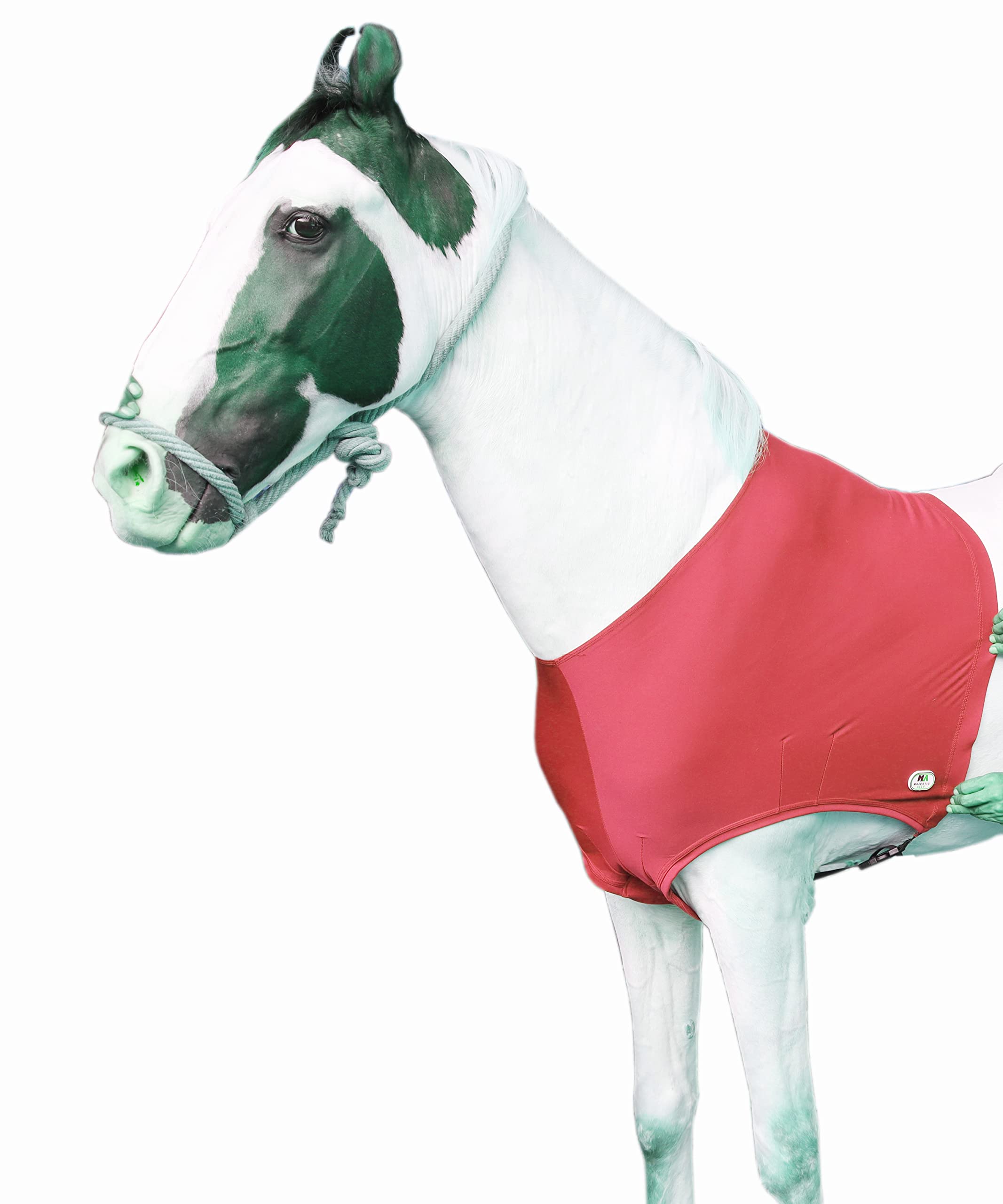 Majestic Ally Lycra Stretch Horse Shoulder Guard (Large, Red)