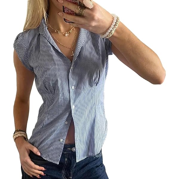 Camicia da donna Y2k Coquette button down carina