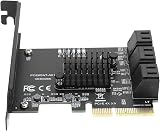 Fdit PCIe SATA Card 6 Port 6Gbps SATA Controller Expansion Card PCI-e x4 3.0 to view 2