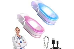 LETOUR 2Pcs Nurse Light for Night Shift - Clip-On LED Flashlight for Badge Reel, Portable Nursing Accessories Ideal for Nurses, Healthcare Workers