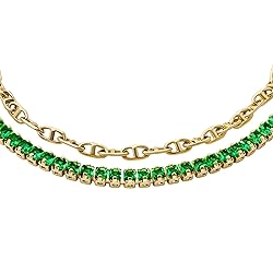Fossil Women's Heritage D-Link Glitz Gold-Tone