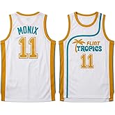 UNLC Flint Tropics Ed Monix #11 Semi Pro 90s Hip Hop Clothes for Party Men Basketball Jersey Green White S-5XL