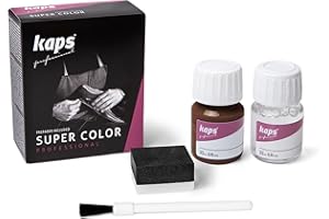 Dye with Primer for Natural and Synthetic Leather Shoes, Kaps Super Color and Preparer, 70 Colors (169 - Old Leather)