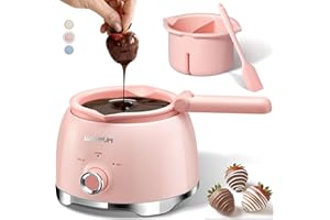 LUSHYUM Chocolate Melting Pot Candy Melts Melter with 2 Insert Pots and Spatula, 4 Cups Capacity Warmer Machine, Ideal Dippin