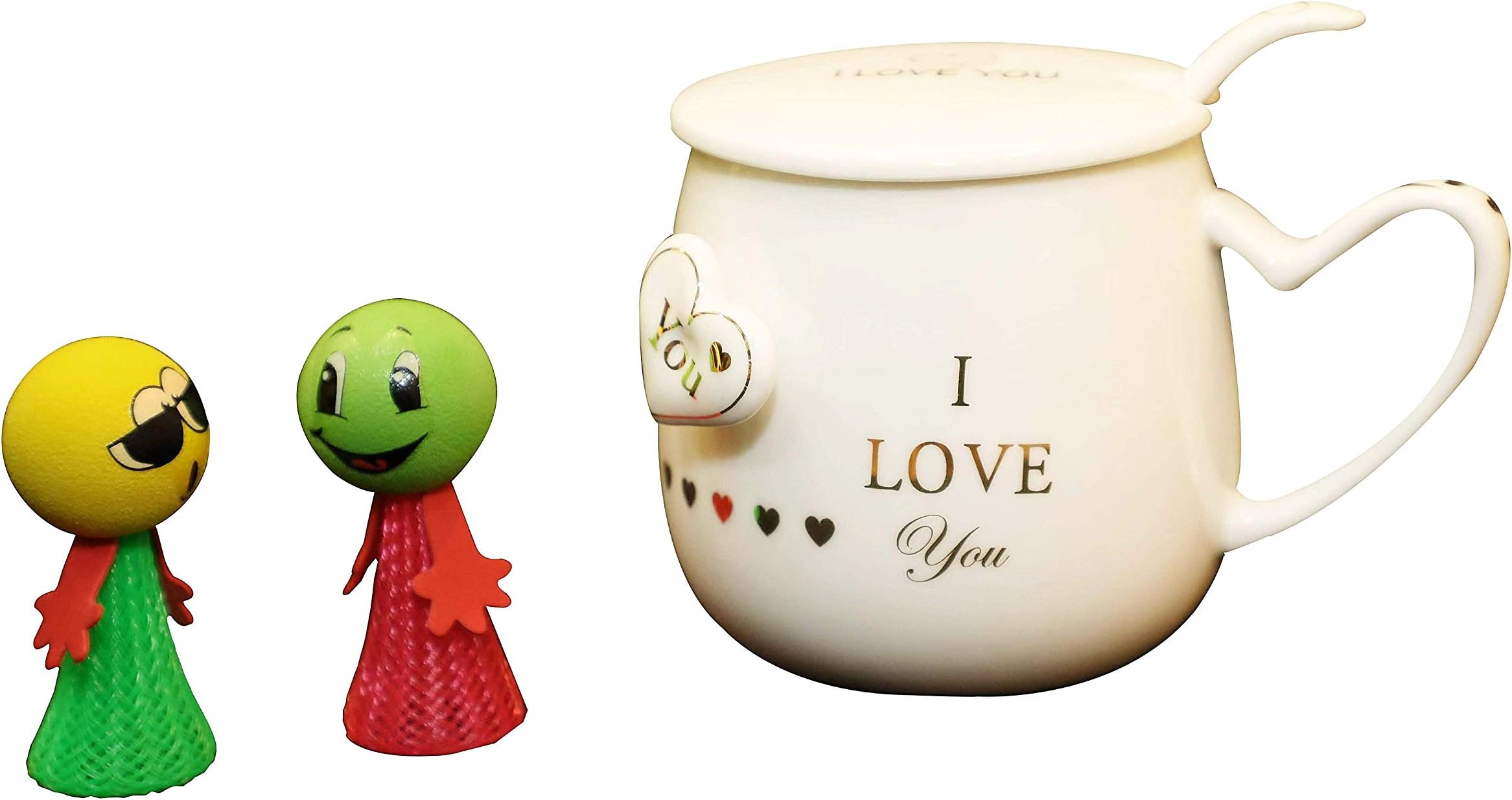 Avighna Valentine Gifts for Girlfriend Romantic Love Ceramic I Love You Printed Tea/Coffee Cup Mug with Lid (White)
