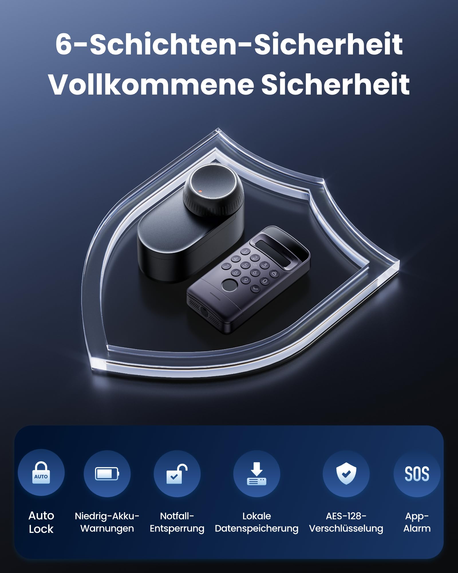 SwitchBot WiFi Smart Lock Ultra mit Keypad Vision Pro – 3D-Gesichts- & Venen-Erkennung, kontaktlose Entsperrung, passend für Europrofil-Zylinder, kompatibel mit Matter, Alexa, Google und IFTTT 9
