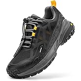FitVille Men Waterproof Hiking Shoes Extra Wide Walking Shoes Slip-Resistant Trekking Trainers All-Terrain Quick Lace Sneakers for Travel, Camping, Running