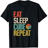 Eat Sleep Cube Repeat Puzzle Speed Cubing T-Shirt