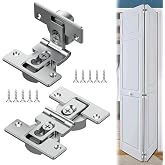 Pisman Bifold Cabinet Door Hinge, 180 Degree Adjustable (2PCS) | For closet doors, furniture and bi-fold doors, durable steel, complete screw set