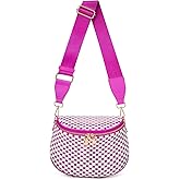 Woven Vegan leather Crossbody Bags For Women, Checkered Fashion PU Bum Bag Waist Pack, Travel Sling Purse with Adjustable Strap（Rose)
